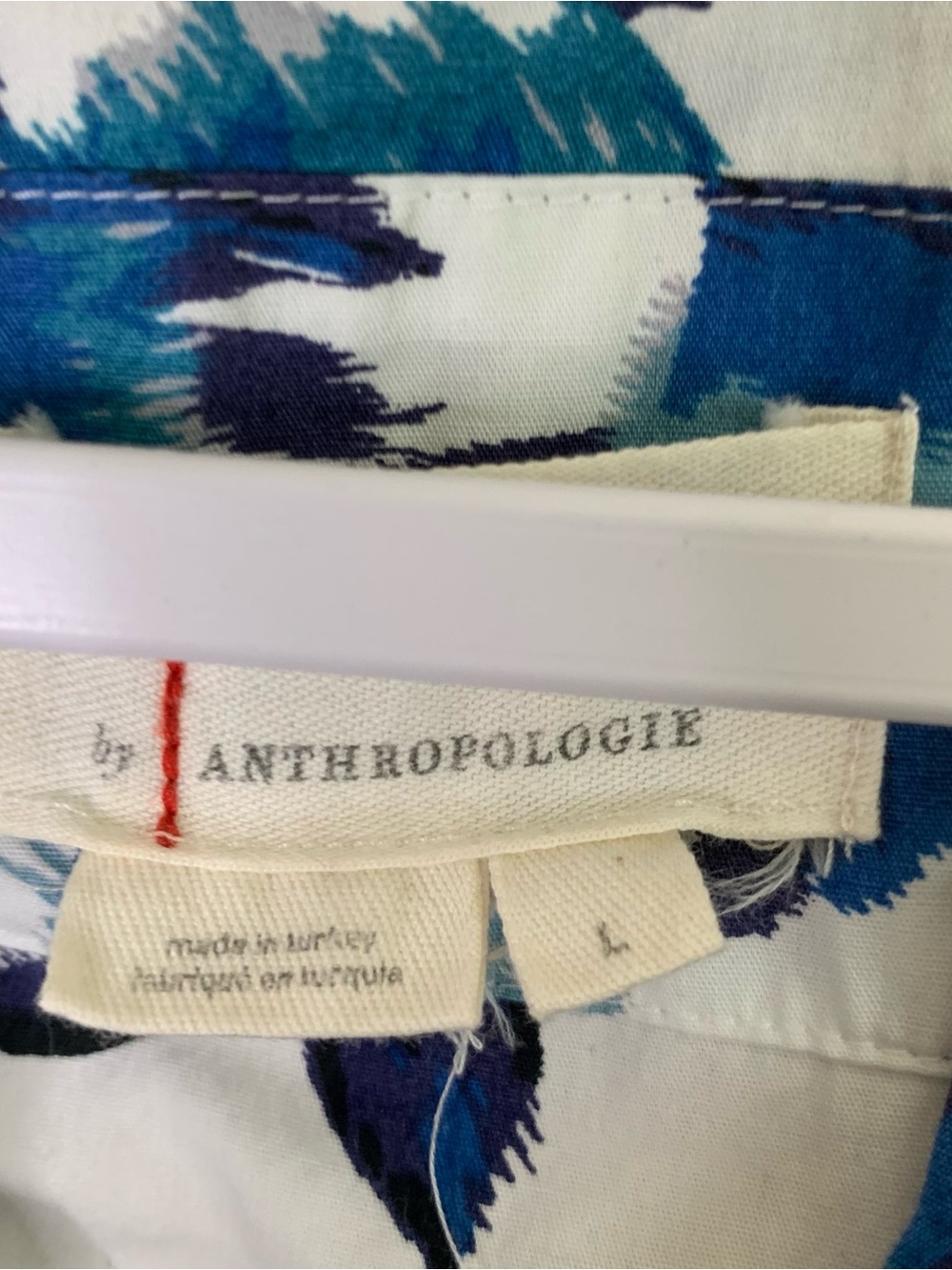 Anthropologie The Somerset Blue Floral Cotton Mini Dress Size Large - Picture 7 of 11